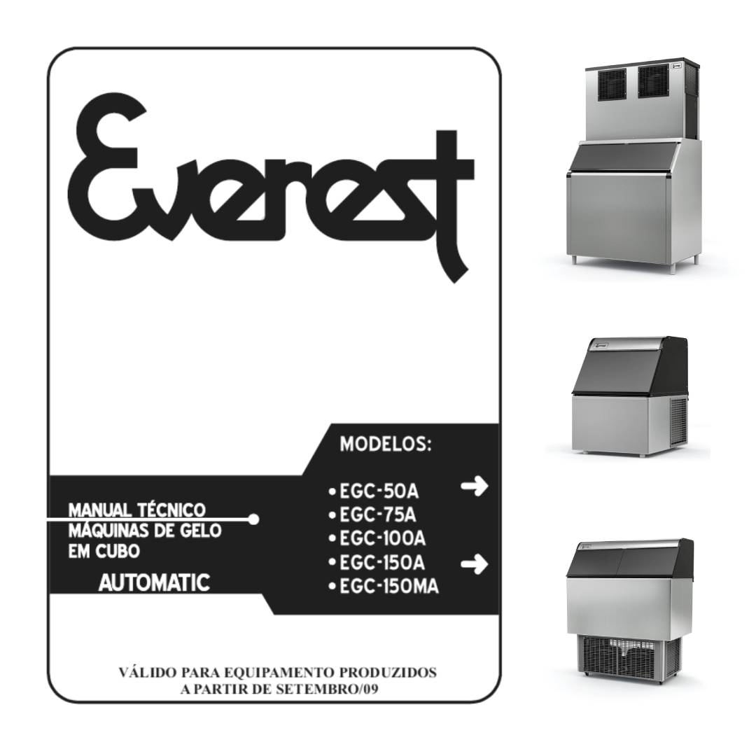 Manual Técnico: Máquinas de Gelo Everest Automatic (EGC-50A a EGC-150MA)